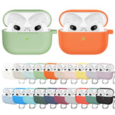 Funda protectora de silicona gruesa con parte inferior redonda para auriculares con gancho para AirPods 3